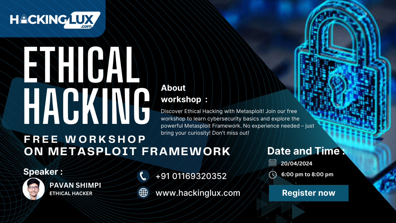 Free Ethical Hacking Workshop : Metasploit Framework